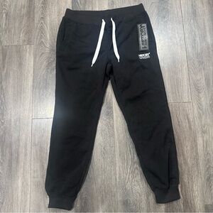 Black Joggers with White Drawstrings